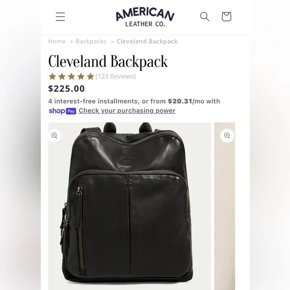 American Leather Co. | Bags | American Leather Co Black Leather Cleveland  Backpack Orig 225 | Poshmark
